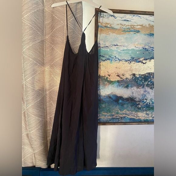 Akemi + Kin Anthropologie Womens Small Black  Suspender Jumpsuit Wide Leg - Picture 4 of 12